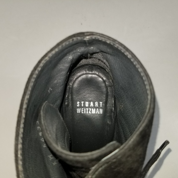 Stuart Weitzman Suede Stingray Wedge Booties 7 M - Picture 7 of 8